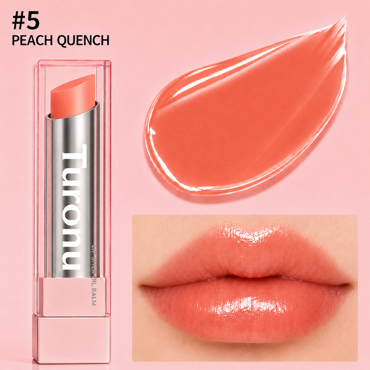 🔥Last Day Buy 1 Get 1 Free 🔥Turonu glow veil lip sheen oil balm