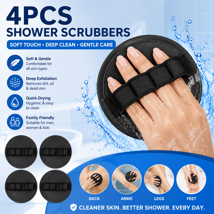 Deep Exfoliating Rubber Body Scrubber (4-Pack)