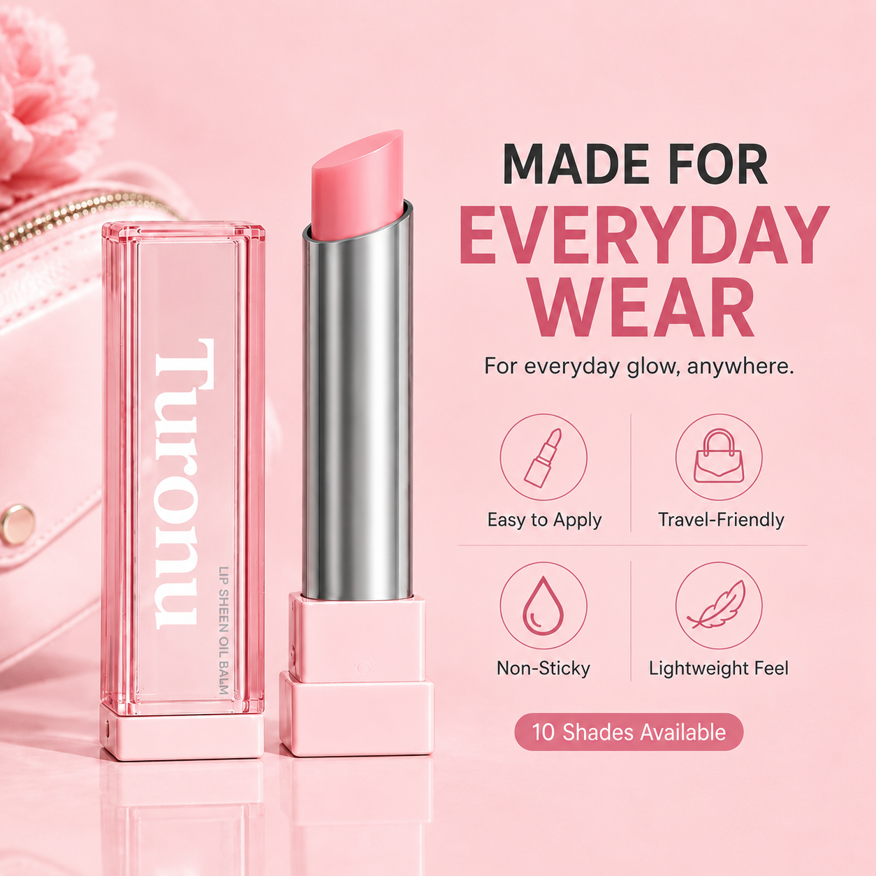 🔥Last Day Buy 1 Get 1 Free 🔥Turonu glow veil lip sheen oil balm
