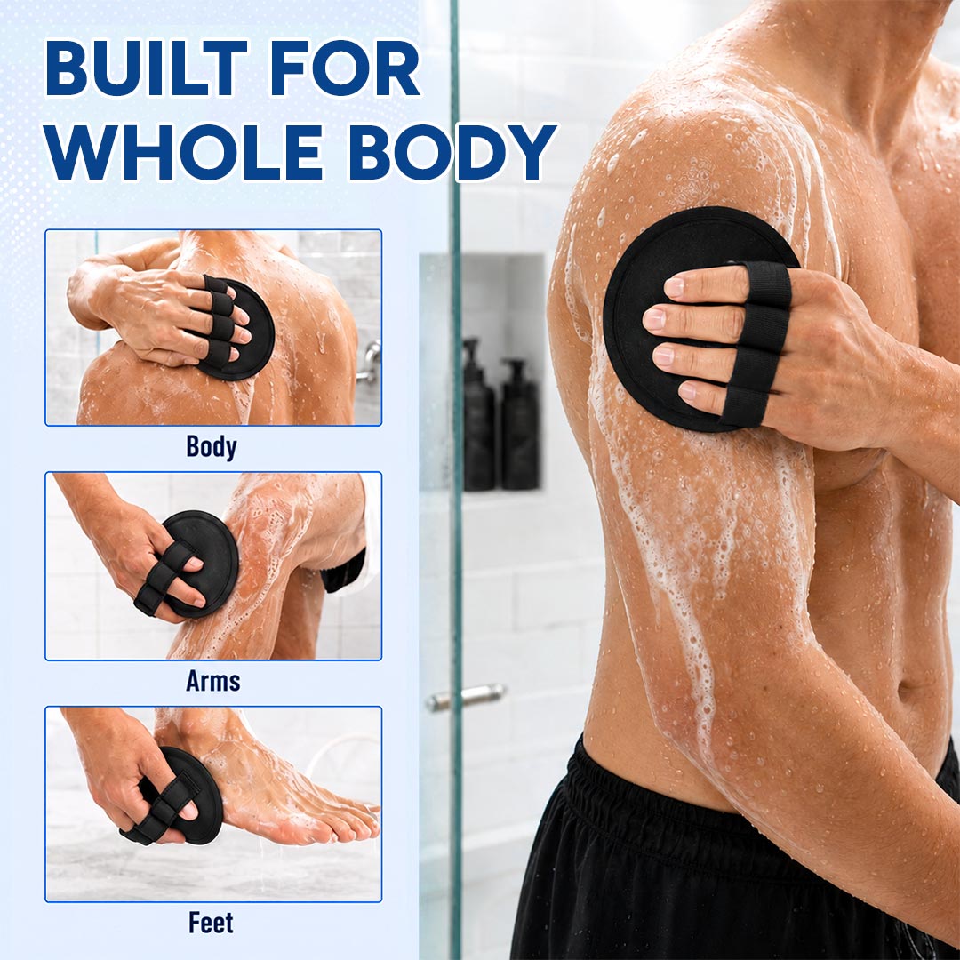 Deep Exfoliating Rubber Body Scrubber (4-Pack)