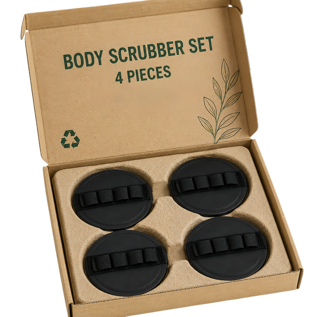 Deep Exfoliating Rubber Body Scrubber (4-Pack)